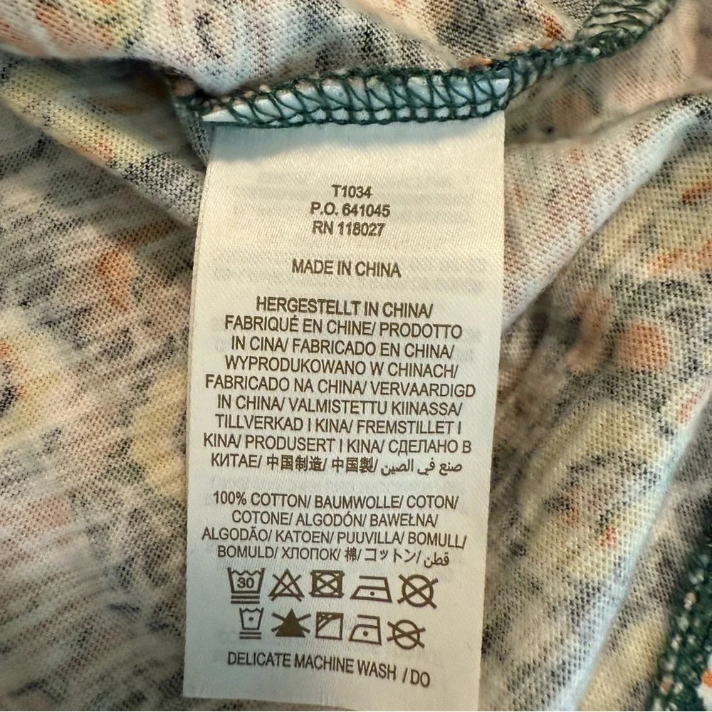 Boden Floral Notch Neck Smocked Frill Top Cotton Blouse Women's Size 2 - Picture 8 of 10